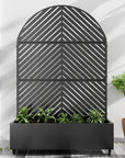 71" X 47" Black Galvanized Metal Rectangular Planter Box