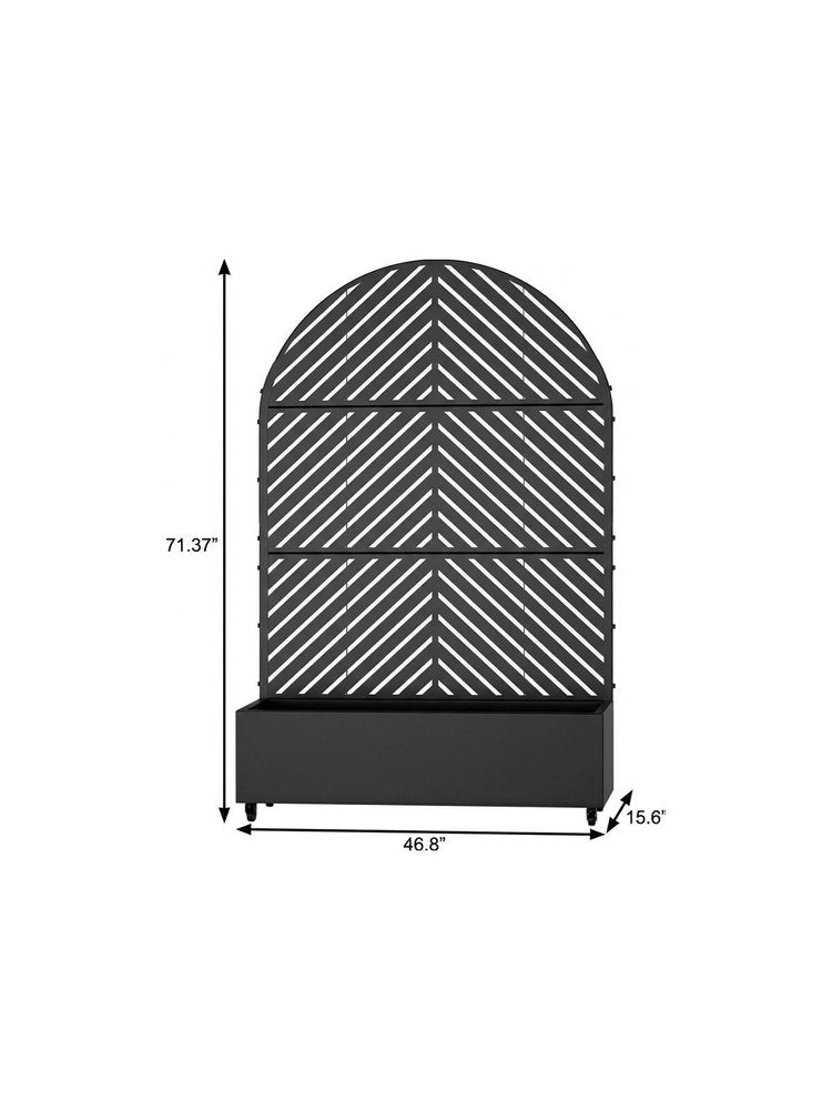 71" X 47" Black Galvanized Metal Rectangular Planter Box