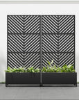 71" X 35" Black Galvanized Metal Rectangular Planter Box