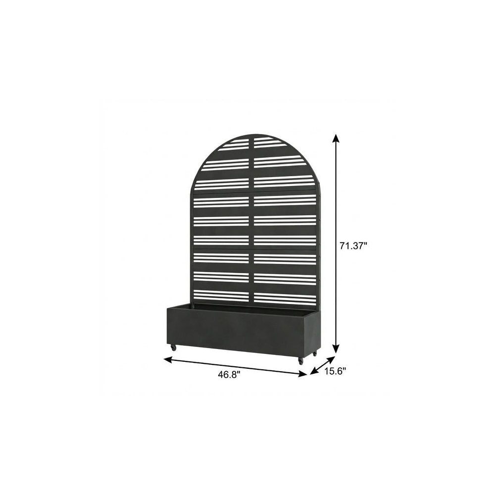 71" X 47" Black Galvanized Metal Rectangular Planter Box