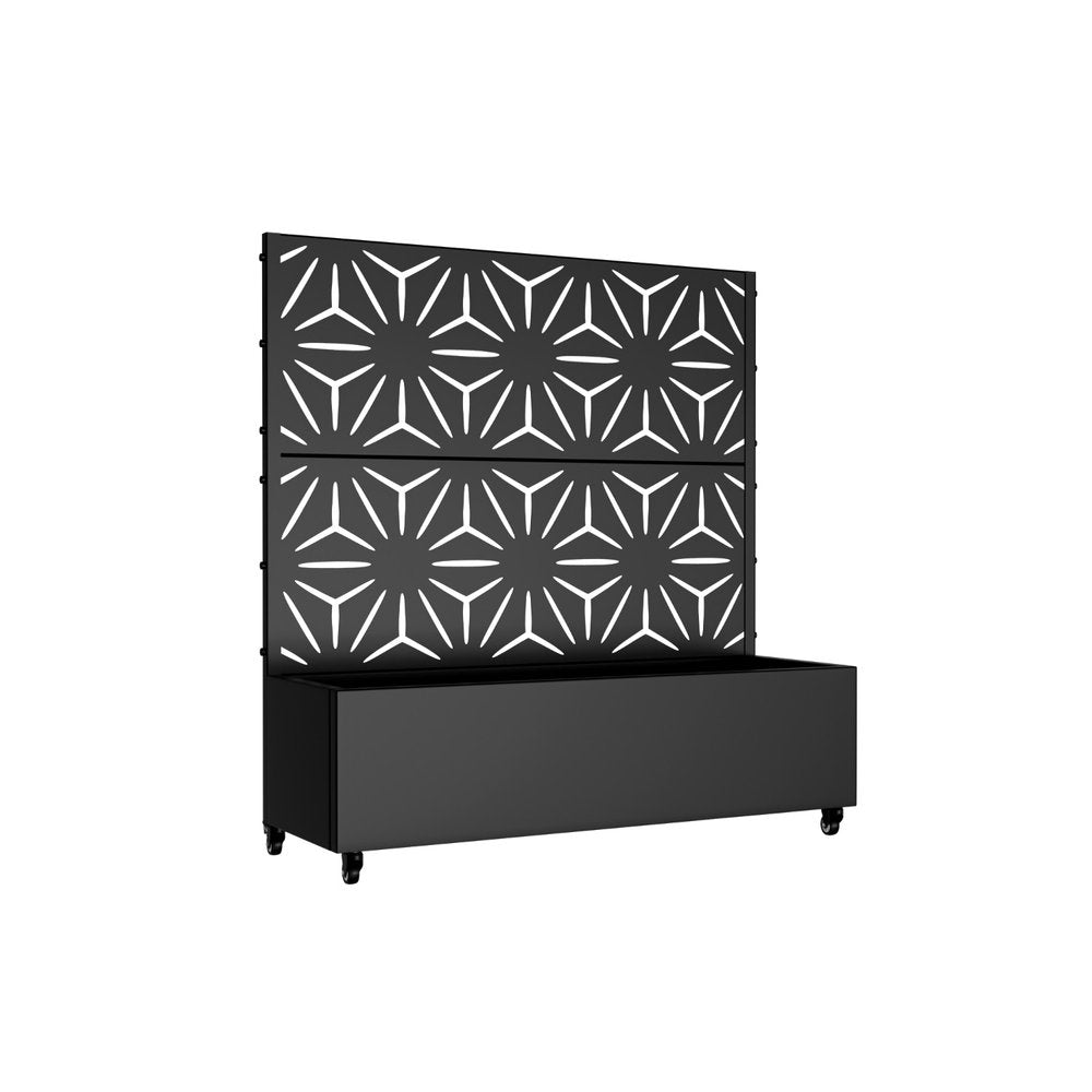 47" X 47" Black Galvanized Metal Rectangular Planter Box