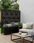 47" X 47" Black Galvanized Metal Rectangular Planter Box