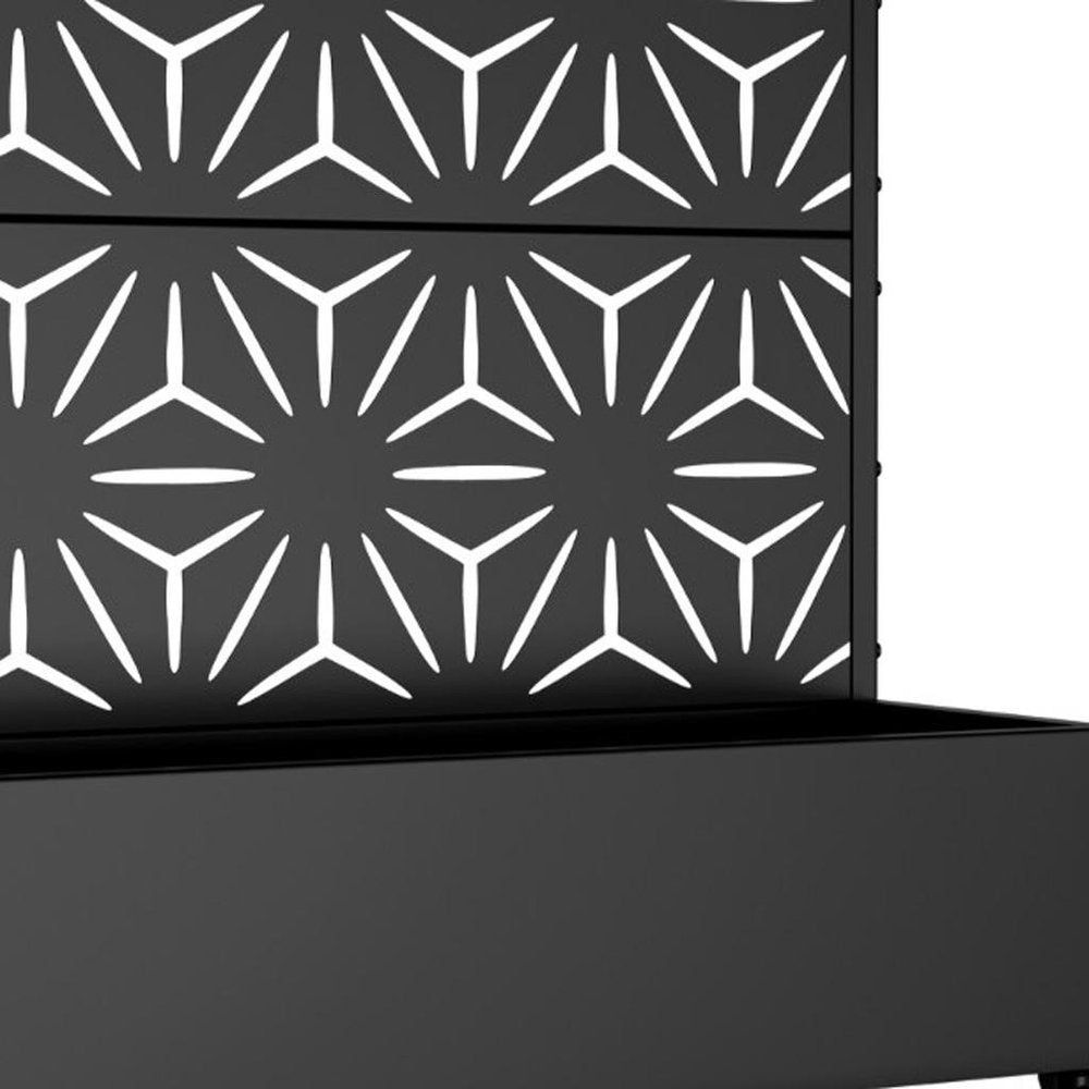 47" X 47" Black Galvanized Metal Rectangular Planter Box