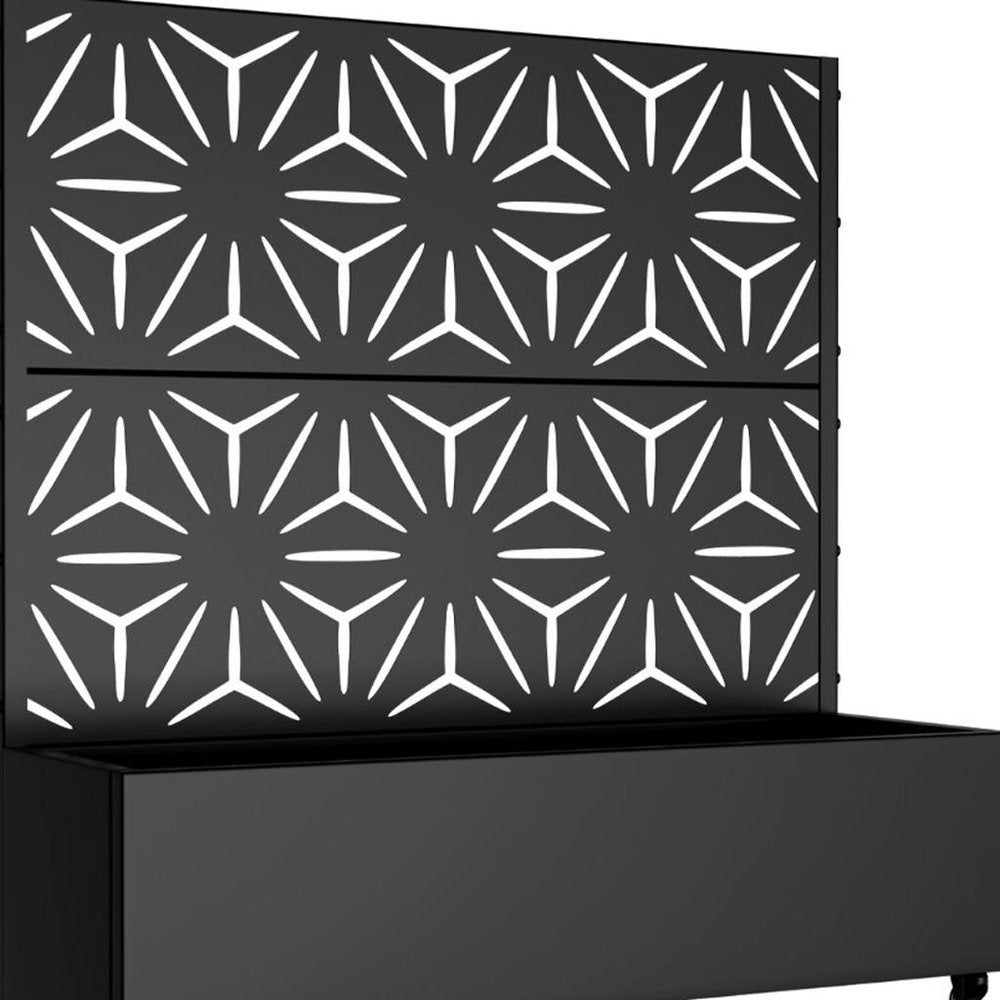 47" X 47" Black Galvanized Metal Rectangular Planter Box