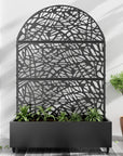 71" X 47" Black Galvanized Metal Rectangular Planter Box