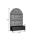 71" X 47" Black Galvanized Metal Rectangular Planter Box