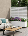 47" X 47" White Galvanized Metal Rectangular Planter Box