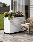 71" X 35" White Galvanized Metal Rectangular Planter Box