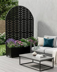 71" X 47" Black Galvanized Metal Rectangular Planter Box