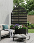 71" X 35" Black Galvanized Metal Rectangular Planter Box