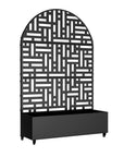 71" X 47" Black Galvanized Metal Rectangular Planter Box