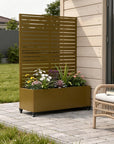 71" X 35" Brown Galvanized Metal Rectangular Planter Box