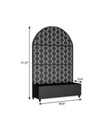 71" X 47" Black Galvanized Metal Rectangular Planter Box