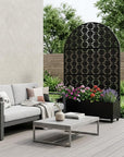 71" X 47" Black Galvanized Metal Rectangular Planter Box