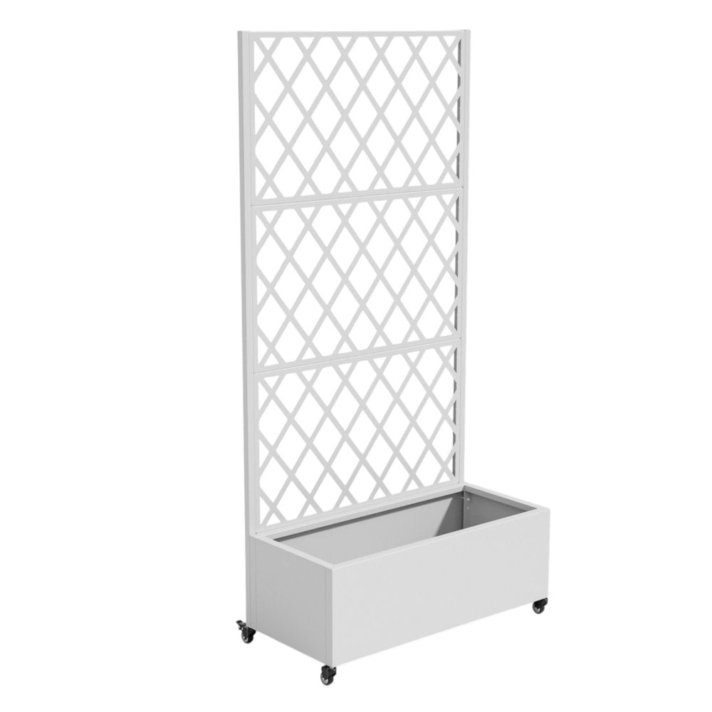 71" X 35" White Galvanized Metal Rectangular Planter Box