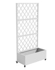 71" X 35" White Galvanized Metal Rectangular Planter Box
