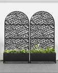 71" X 35" Black Galvanized Metal Rectangular Planter Box