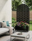 71" X 35" Black Galvanized Metal Rectangular Planter Box