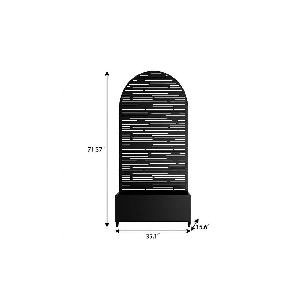 71" X 35" Black Galvanized Metal Rectangular Planter Box