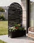 71" X 35" Black Galvanized Metal Rectangular Planter Box