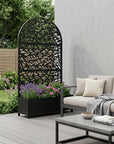 71" X 35" Black Galvanized Metal Rectangular Planter Box