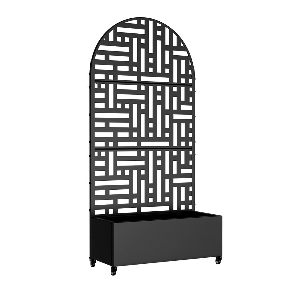 71" X 35" Black Galvanized Metal Rectangular Planter Box