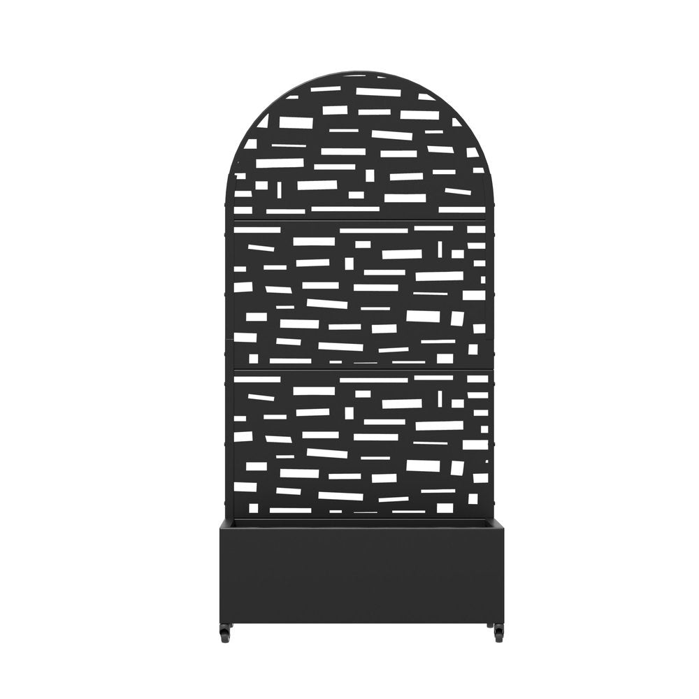 71" X 35" Black Galvanized Metal Rectangular Planter Box