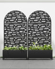 71" X 35" Black Galvanized Metal Rectangular Planter Box