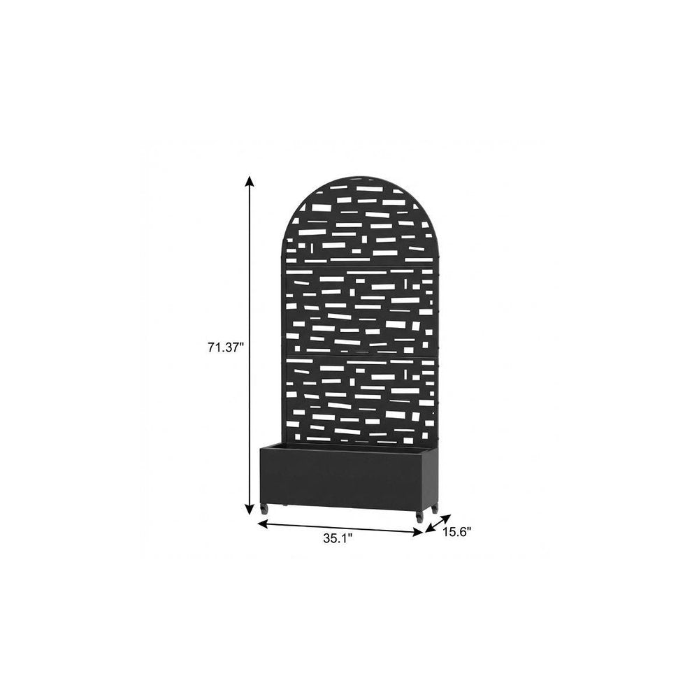 71" X 35" Black Galvanized Metal Rectangular Planter Box