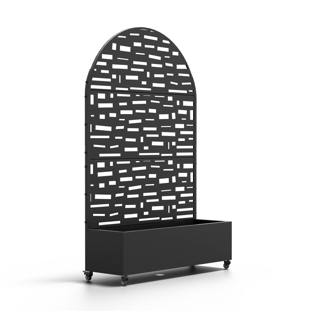 71" X 47" Black Galvanized Metal Rectangular Planter Box