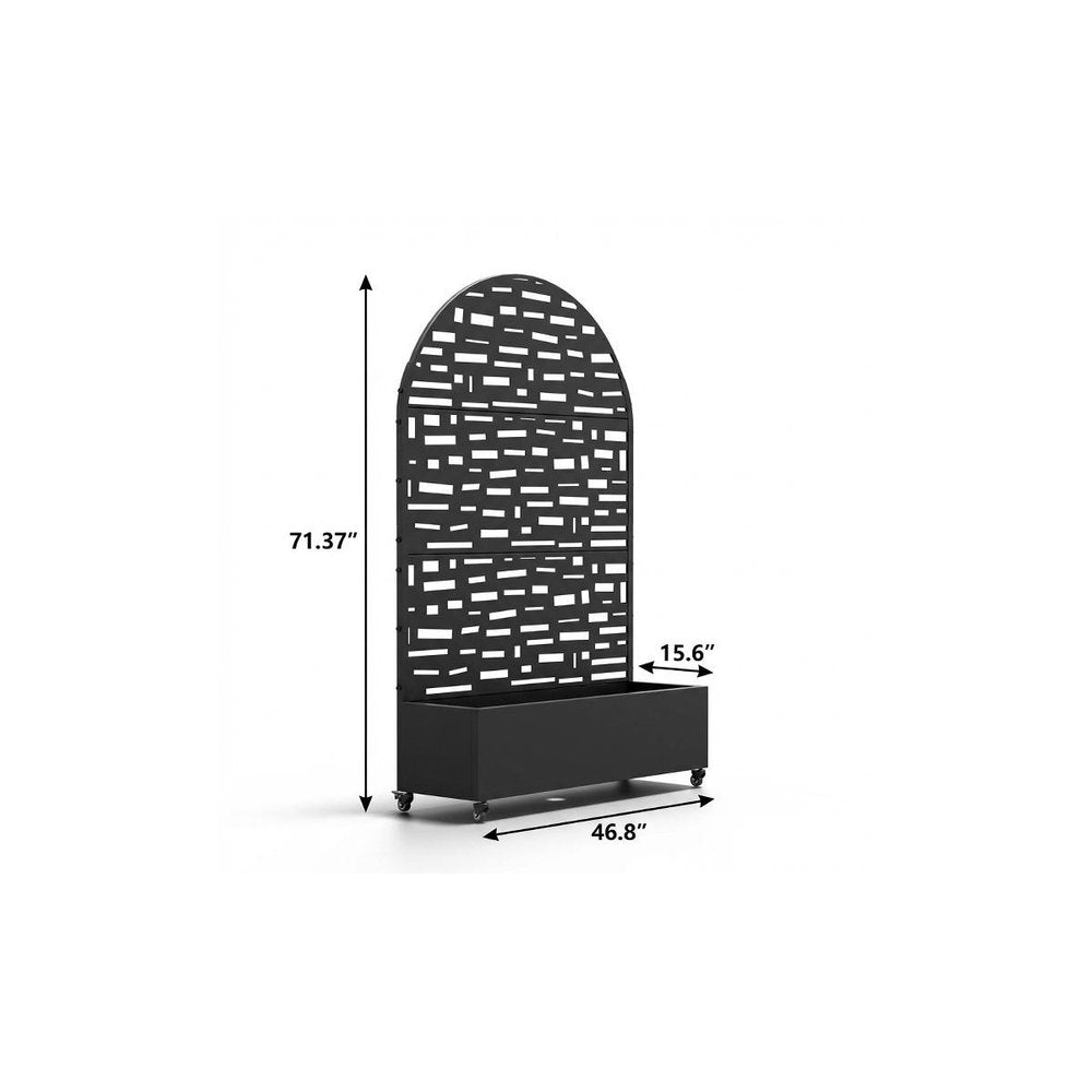 71" X 47" Black Galvanized Metal Rectangular Planter Box