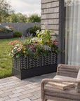 71" X 35" Black Galvanized Metal Rectangular Planter Box