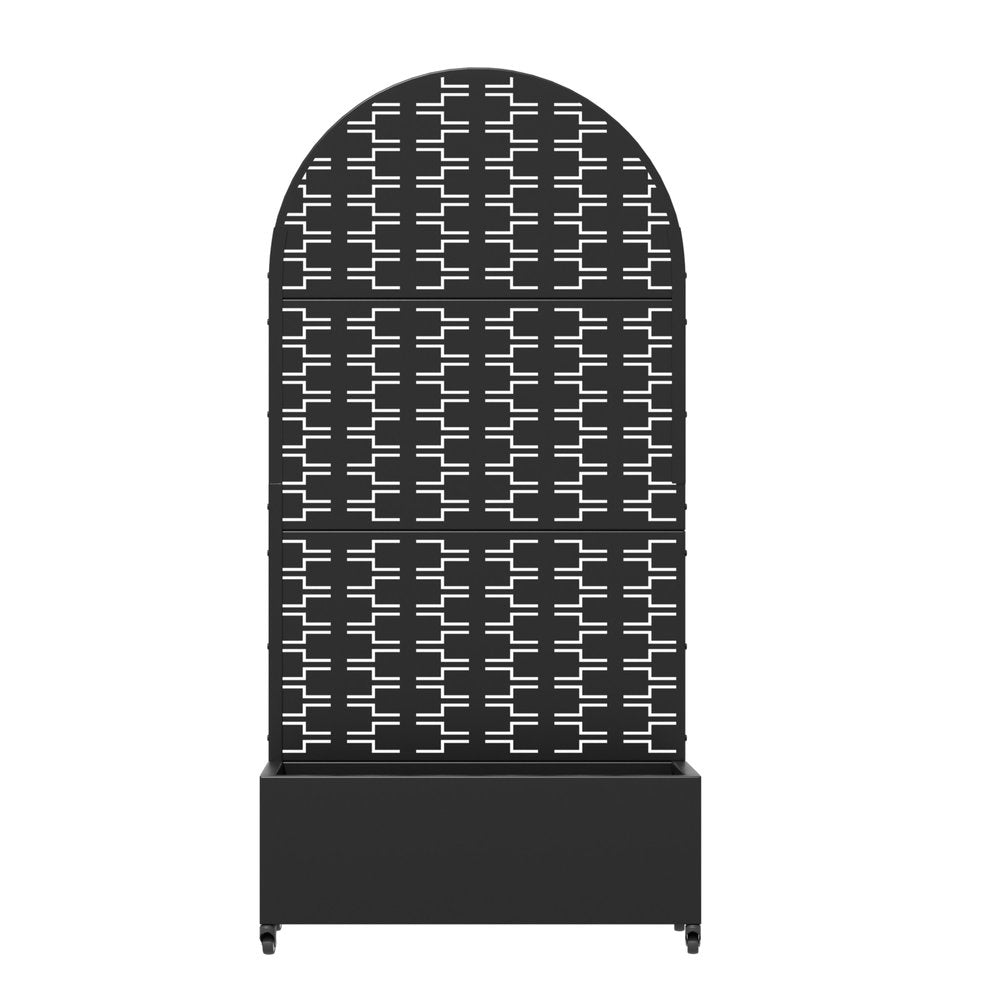 71" X 35" Black Galvanized Metal Rectangular Planter Box