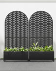71" X 35" Black Galvanized Metal Rectangular Planter Box
