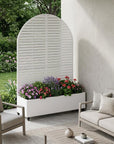 71" X 47" White Galvanized Metal Rectangular Planter Box
