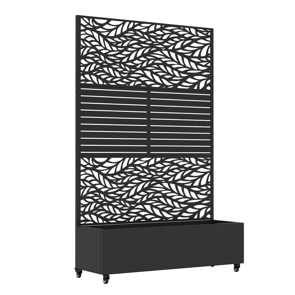 71" X 47" Black Galvanized Metal Rectangular Planter Box