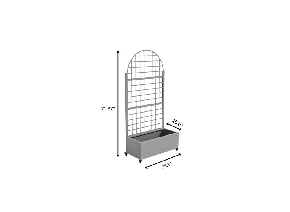 71" X 35" Gray Galvanized Metal Rectangular Planter Box
