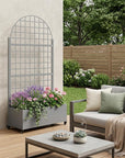 71" X 35" Gray Galvanized Metal Rectangular Planter Box