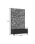 71" X 47" Black Galvanized Metal Rectangular Planter Box