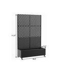 71" X 47" Black Galvanized Metal Rectangular Planter Box