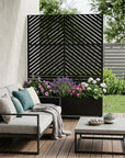 71" X 47" Black Galvanized Metal Rectangular Planter Box