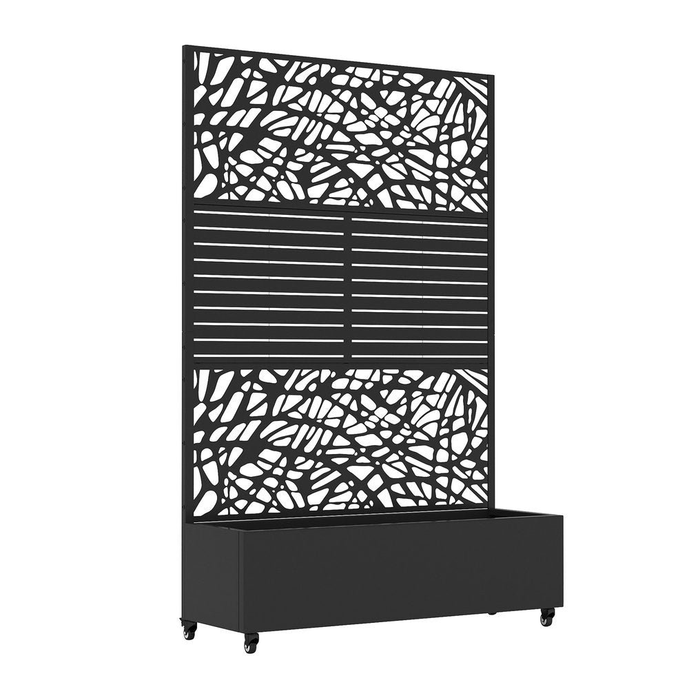 71" X 47" Black Galvanized Metal Rectangular Planter Box