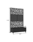 71" X 47" Black Galvanized Metal Rectangular Planter Box