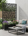 71" X 47" Black Galvanized Metal Rectangular Planter Box