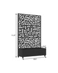 71" X 47" Black Galvanized Metal Rectangular Planter Box