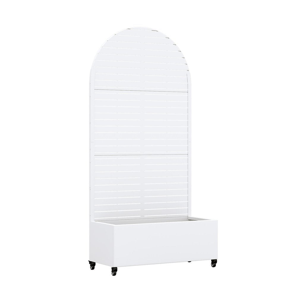 71" X 35" White Galvanized Metal Rectangular Planter Box