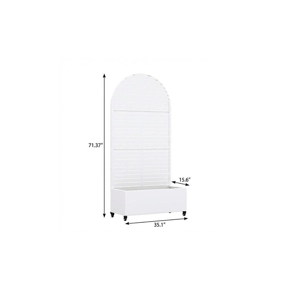 71" X 35" White Galvanized Metal Rectangular Planter Box