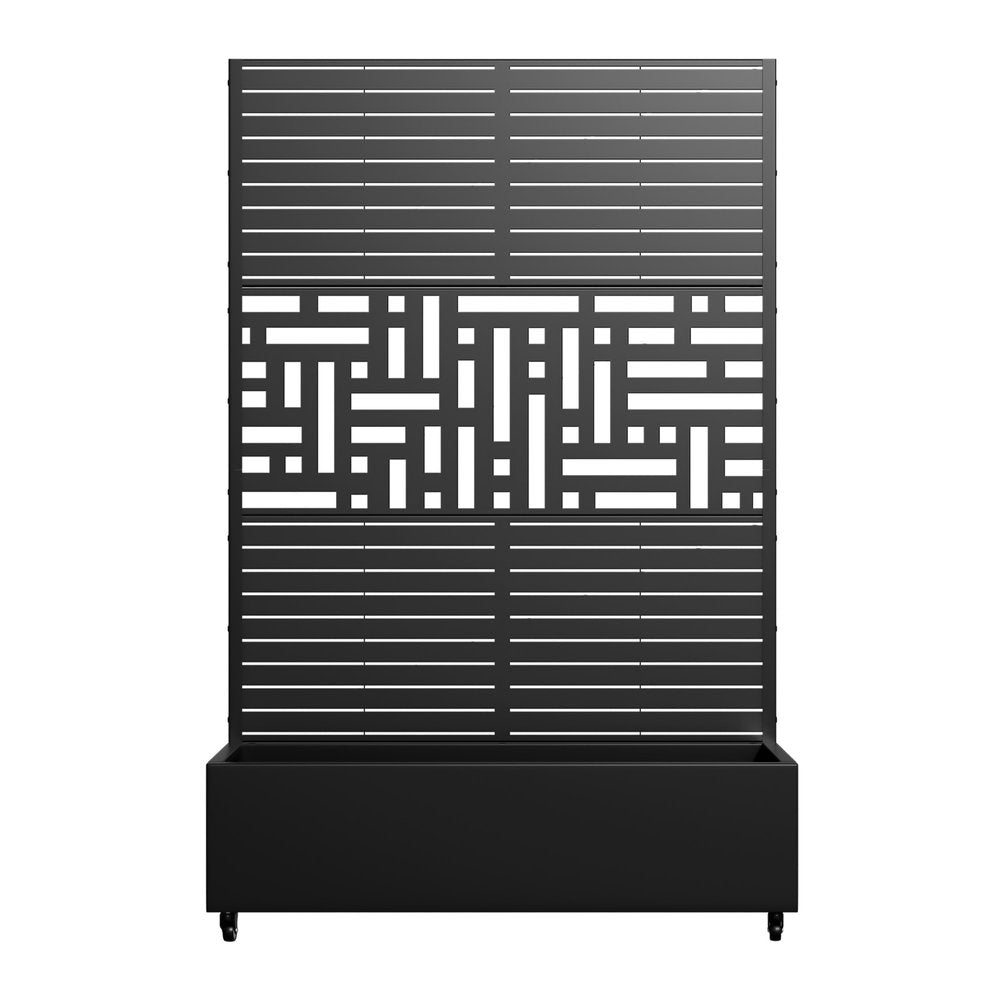 71" X 47" Black Galvanized Metal Rectangular Planter Box