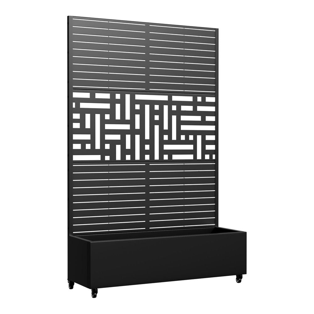 71" X 47" Black Galvanized Metal Rectangular Planter Box