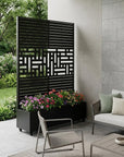 71" X 47" Black Galvanized Metal Rectangular Planter Box